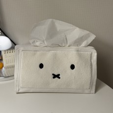Miffy 휴지 케이스 미피 페이스 티슈 케이스 집들이선물, 화이트