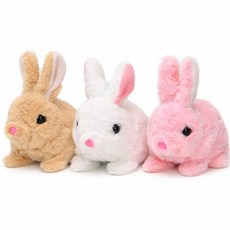 움직이는 토끼인형 + 건전지 작동인형, 화이트, 1개, 16cm