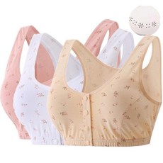 MIXZONES 여성용 에브리데이 아늑한 브라 - 풀 프리덤 이지 프론트 클로저 와이어리스 컴포트 브라 수술 수면 브라 3팩 블랙/베이지/그레이