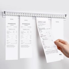 오더랙 무타공 투명 전표꽂이 PVC 주문서 홀더 영수증 메모 정리대 주방 사무실 벽부착형 30cm 50cm, 1개