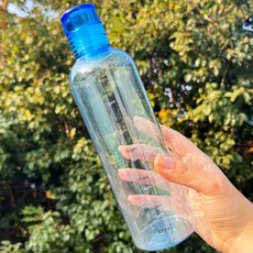 시간 표 있는 700ml 우아한 누수 방지 물병 매일 수분을 공급 피트 및 야외 모험을 위한 경량 휴대용, Blue
