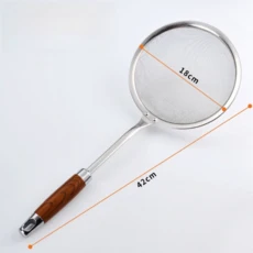 내구성 스테인레스 스틸 메쉬 스트레이너 네트 누출 수프 파인 필터 과일 잔류물 분리기 요리, 01 18cm