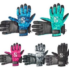 SCUBAPRO TROPIC 1.5mm 防寒手套，潛水浮潛保暖手套，防滑耐磨，舒適貼合, 藍 綠 粉 灰,XS, 1個