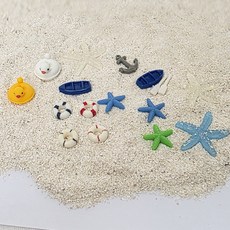 오리 튜브 배 닻 불가사리 여름 파츠, 8.레드 미니불가사리1ea
