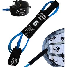 호 스티비 프리미엄 서핑 목줄 - 엉킴이 없고 서핑보드 분실이 없습니다 고강도 경량 1/4인치 코드 없는 느낌 6/7/8/9피트, Blue, 6 Feet, Blue