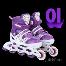 인라인 스케이트 어린이 풀세트, 퍼플 + 싱글 플래시