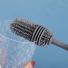 矽膠奶瓶清潔刷 清潔刷 洗杯刷 廚房清潔 保溫杯刷 伸縮手柄刷, 硅膠杯刷/輕鬆去污【1把小】無質量, 1個