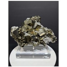 天然黃鐵礦幾何造型擺件 金屬光澤裝飾品 居家招財風水擺設, 金色