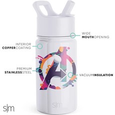啵比小舖 美國Simple Modern 迪士尼兒童不銹鋼吸管水瓶/保溫保冷水壺 414ml, 1個, Marvel Avengers, 藍色