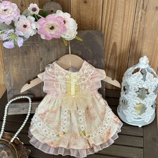 手作碎花紗裙兩半式寵物服飾 可愛公主裙 貓狗通用, 1個, 暖暖,S碼（2.0公斤左右）