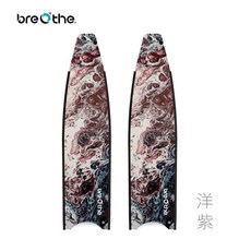 島嶼潛水 Breathe 碳纖維 自由潛水 碳纖長蛙, 洋紫03,Leaderfins腳套 黑
