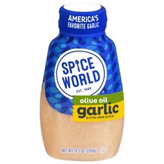 스파이스 월드 프리미엄 다진 마늘 올리브 오일 포함 ( 프리 Spice World Squeezable Minced Garlic in Extra Virgin Olive Oil– 9., 9.5온스(1팩), 1개
