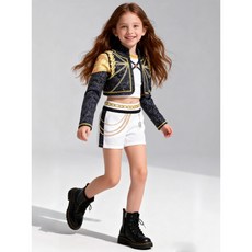 新款女孩獵魔女團cos服裝兒童流行歌手童裝套裝惡魔獵人