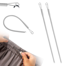 루이 후드티 바지 고무줄 끼우개 금속 스프링 강력 내구성 의류 수선 도구, 은색, 2개