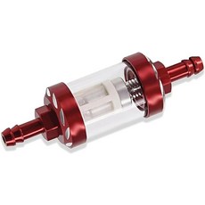 대부분의 오토바이 SUV ATV를 위한 요르피프 자동차 연료 필터 소형 엔진용 인라인 강화 유리 투명 구조 고효율 합금 CNC 수정 탈부착 및 청소 가능 오일 컵빨간색