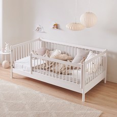 장인가구 뉴피터 SE0 어린이 원목 저상형 데이베드 가드형 침대 SS+리오셀미니포켓, 우드내추럴(다릿발형)