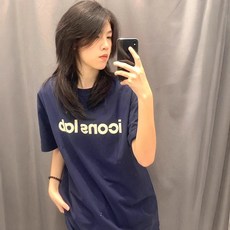투니스 여성 라운드넥 프린팅 캐주얼 반소매 티셔츠