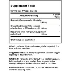 스완슨 레스베라트롤 퀘르세틴 위드 그레이프 씨드 추출물 30 베지캡슐, 30정, 4개