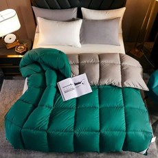 구스다운이불 침구세트 겨울이불세트 거실 한파용 따뜻한 호텔, 150x200cm 4kg, 그린