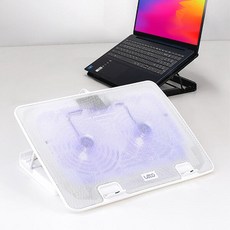 레토 메탈 듀얼 쿨러 노트북 거치대 LCS-S01, 화이트, 1개