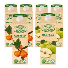 돈시몬 100%착즙주스 만다린 감귤1L 3개+사과1L 3개 (총6개) 음료수생과일어린이, 1L, 6개