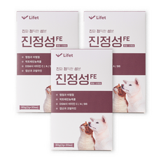 진정성 FE 빈혈 영양제 강아지 고양이 철분 락토페린 신부전 임신 출산, 3개, 혈액순환, 30회분 3개, 혈액순환, 30회분