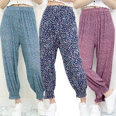 하랑이플 여름 쿨 꽃주름 몸빼바지 플리츠 조거팬츠 빅사이즈 냉감 아이스 바지