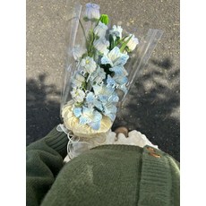 모루 꽃다발 부자재 만들기 입학식졸업식 철사 키트 인형 DIY 꽃, 블루 풍경 DIY키트, 1개