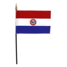 인사동공예 미니 탁상기 깃발 세계 국기 만국기 10x15cm, 1개, 파라과이