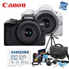 캐논 정품 EOS R50 / RF S18-45mm + 512GB 패키지/ED, 01.캐논R50/RF S18-45/128G+9종/블랙