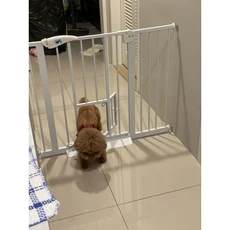 自動關門上鎖安全門欄，適用門口/樓梯/走廊/房間，98cm-109cm, 狗洞門75-84cm