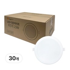 닥터룩스 LED 다운라이트 6인치 15W 방습형, 주광색, 30개 주광색, 30개