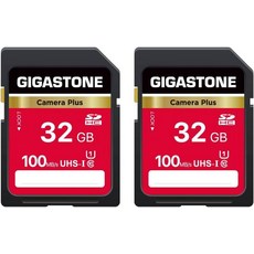 기톤 32GB SD 카드 2팩 카메라 플러스 UHS-I U1 클래스 10 SDHC 메모리 풀 HD 비디오 캐논 디지털 카메라용 미니 케이스 2개 포함, 2 x 128GB Cards