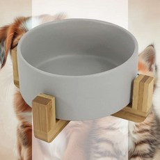 애견 플레이팅식기 그레이 배식용 사료통 중형견 스텐소재 미끄럼방지 애완견