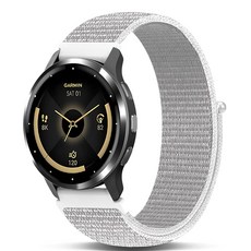 Koazon Garmin Venu 3/2/Forerunner 265/255 22mm와 호환되는 후크 앤 루프 나일론 시계 밴드 부드럽고 신축성 있는 라이트웨이트 스포츠 조절 가, 연회색