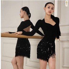 流蘇拉丁舞裙半身裙，亮片舞裙，台灣出貨，舞蹈練功服，短裙女