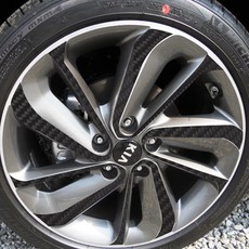 기아-니로 18인치 (휠4개+1개) 홀로그램/카본 휠마스크 휠스티커 데코 튜닝, 카본, 1개