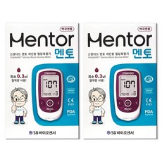 SD바이오센서 스탠다드 멘토 혈당측정기 (검사지별도), 2개