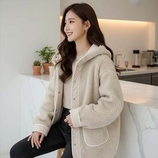 어반룩북 아델 포근 양컬 후드 후리스 점퍼