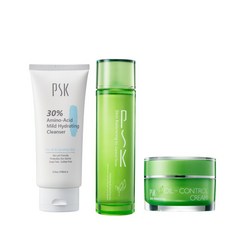 PSK 淨顏控油平衡化妝水150ml 水凝霜30ml 30%胺基酸溫和潔面霜100ml, 1組, 淨顏水150ml+水凝霜30ml+潔面霜100ml