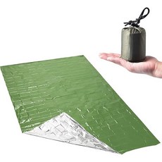 픽픽 응급 침낭HUIOP 캠핑 하이킹 여행 생존을 위한 드로스트링 자루가 달린 휴대용 경량 아웃도어 비상 침낭 257799, 1개