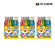 지구화학 뽀로로 미니 색연필 샤프식, 16색, 3세트