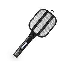 露營中毒本鋪 ADAM 折疊電蚊拍 兩用滅蚊燈 捕蚊拍 露營便攜摺疊電蚊拍, 黑色