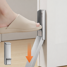 코리슬리 현관문 무타공 원터치 도어스토퍼 말발굽, 1개, 퓨어 실버