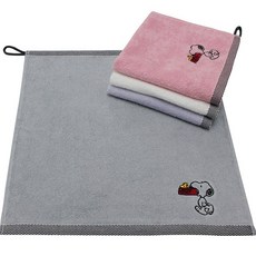 송월타월 주방타올 고리수건 3장세트 키친 핸드타올 어린이집수건 생일선물 답례품, 블럭고리 회색4장