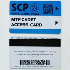 SCP scp 재단 키 만능 카드 1 2 3 4 5 등급, MTF CADET