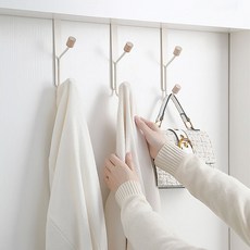 원목볼 문고리 행거 입었던 옷 정리 코트렉 입은 잠옷 걸이 입던 파티션 가방 옷걸이 문뒤 방문 도어 후크kwa83cnu, 본상품