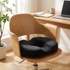 메모리폼 임산부 치질 사각 방석, 블랙, 1개