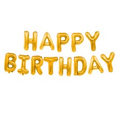 생일글자풍선 해피벌스데이 알파벳 16인치, 1세트, 01_골드