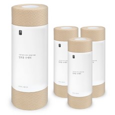 생활공작소 일회용 수세미, 베이지, 1개, 4개